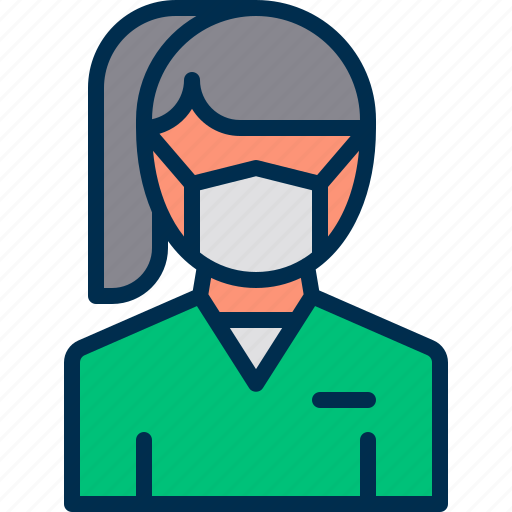 Avatar, healthcare, mask, nurse, people, surgeon, woman icon - Download on Iconfinder