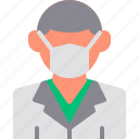 avatar, doctor, male, mask, medical, people, physician