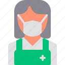 avatar, doctor, mask, people, physician, surgeon, woman