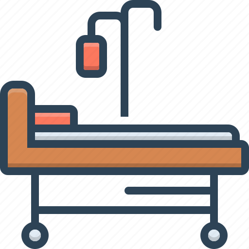 Bed, hospital, hospital bed, hospital ward, patient, stretcher, treatment icon - Download on Iconfinder