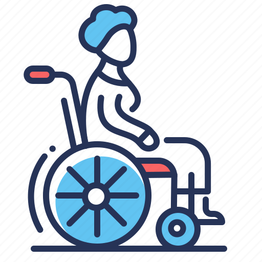 Disabled person, elderly woman, patient, wheelchair icon - Download on Iconfinder