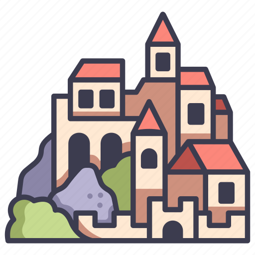 Medieval, kingdom, stone, architecture, building, landscape, castle icon - Download on Iconfinder
