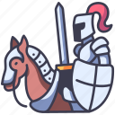 medieval, horse, shield, horseback, armor, knight, sword