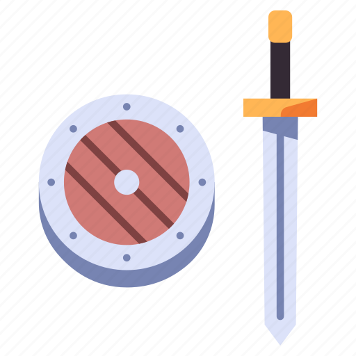 Shield, warrior, medieval, arms, knight, weapon, sword icon - Download on Iconfinder