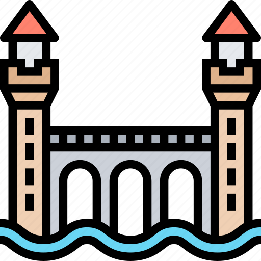 Bridge, river, ancient, tower, architecture icon - Download on Iconfinder