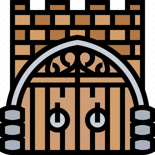 Gate, entrance, wall, fortress, castle icon - Download on Iconfinder