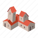 large, house, medieval, building, city
