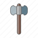 axe, hammer, medieval, soldier, warrior, weapon