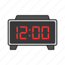 alarm clock, clock, digital clock, midnight