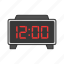 alarm clock, clock, digital clock, midnight 