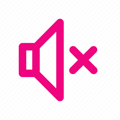 Expanded, iconeset, magenta collor, music, mute icon - Download on Iconfinder