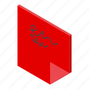 red, sticky, isometric