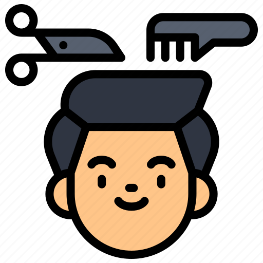 Haircut, scissors, comb, hairstyle, hair, man, barber icon - Download on Iconfinder
