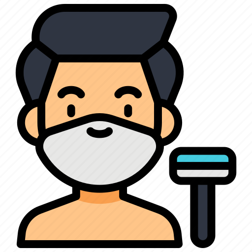 Shaving, beard, hair, foam, face, grooming, razor icon - Download on Iconfinder