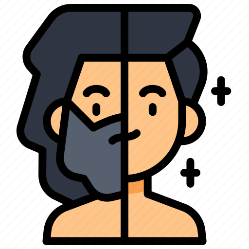 Transformation, grooming, man, compare, shaving, shave, haircut icon - Download on Iconfinder