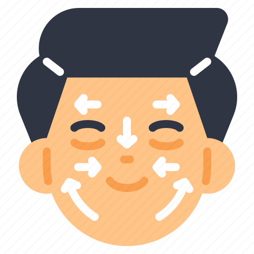 Face, washing, direction, stroke, makeup, cosmetic, man icon - Download on Iconfinder