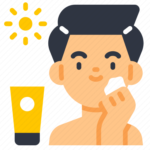 Sunscreen, sunblock, cream, skin, lotion, protect, applying icon - Download on Iconfinder