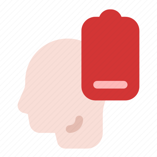 Head, low, battery, exhaustion, mind, drain icon - Download on Iconfinder