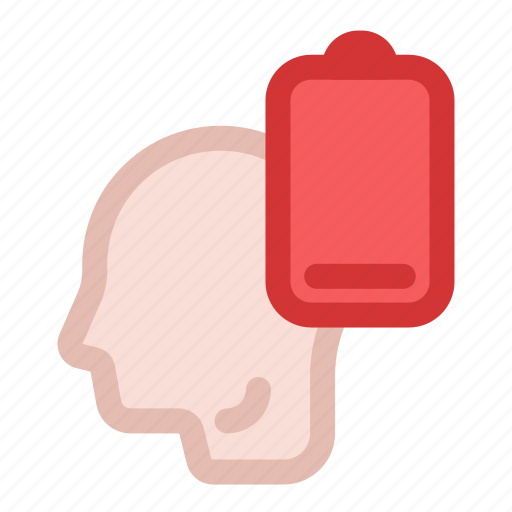Head, low, battery, exhaustion, mind, drain icon - Download on Iconfinder
