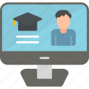 elearning, online, lecture, tutoring, teach, video, icon