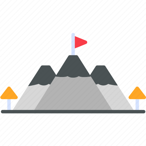 Success, challenge, complete, flag, mountain, goal, target icon - Download on Iconfinder