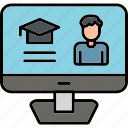 elearning, online, lecture, tutoring, teach, video, icon