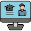 elearning, online, lecture, tutoring, teach, video, icon 
