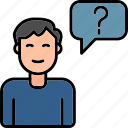 question, avatar, customer, support, help, center, message, bubble, online, chat, query, icon
