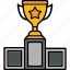win, award, celebrate, podium, trophy, icon 
