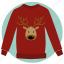 christmas, hipster, pullover, sweater with deer, gift, winter, xmas 