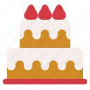 xmas, cake, strawberry, layer, celebration, sweets, dessert
