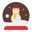 xmas, snow globe, christmas, snowman, present, snowflake 