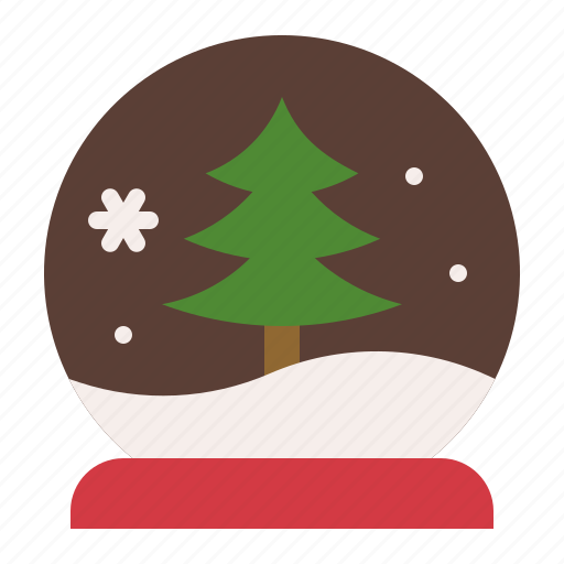 Xmas, tree, decoration, globe, ball, glass, snow icon - Download on Iconfinder