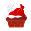chimney, winter, christmas, gift bag 
