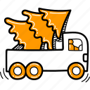 christmas, truck, delivery, gift, xmas, illustration, merry christmas, happy christmas day