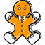 gingerbread, man, merry christmas, happy christmas day, gingerbread man, christmas, xmas, vector 