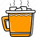 hot coffee, coffee, tea, xmas, vector, illustration, concept, hot chocolate, beverage