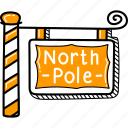 north, pole, glacier, north pole, direction, xmas, vector, illustration, decoration