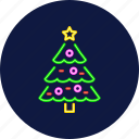 tree, merry, christmas, holiday, ornament, decoration, night