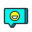 chat, emoji, emoticon, message, smiley, sticker, text 