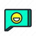chat, emoji, emoticon, message, smiley, sticker, text 
