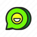 chat, emoji, emoticon, message, smiley, sticker, text