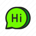 chat, conversation, greeting, hi, message, salutation, text