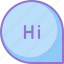 chat, greeting, hi, message 