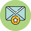 bookmark, communication, email, envelope, favourite, message, star