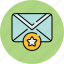 bookmark, communication, email, envelope, favourite, message, star 