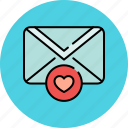 communication, email, envelope, favourite, heart, message 