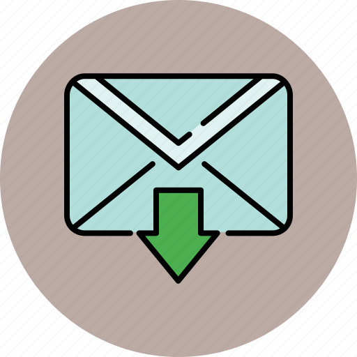 Arrow, communication, down, email, envelope, message, send icon - Download on Iconfinder