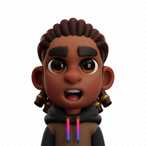 Afro man, male, boy, avatar, people, face, person 3D illustration - Download on Iconfinder