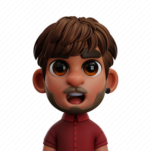Man, boy, male, person, face, human, avatar 3D illustration - Download on Iconfinder
